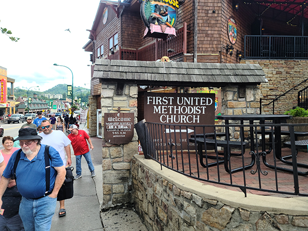 Church entrance on the Parkway